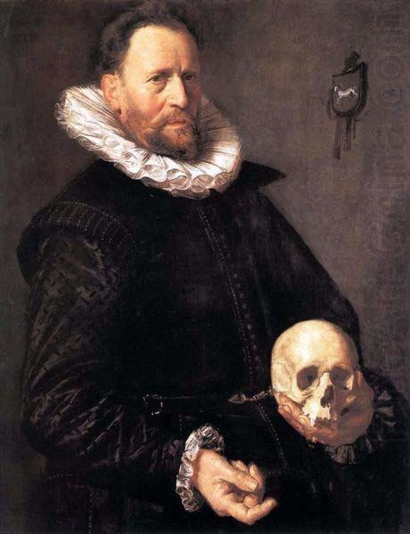 Frans Hals Portrait of a Man Holding a Skull.